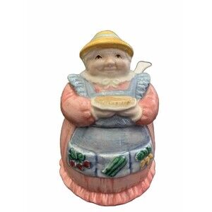 Vintage Mary Ann Baker Sugar‎ Holder Grandma Gardener Hand Painted Made In Japan
